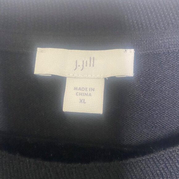 J.Jill Black Cotton Blend Top XL Pullover Sweater Preppy - Picture 2 of 14